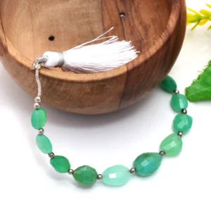 Natural Chrysoprase Faceted Tumble Shape Beads